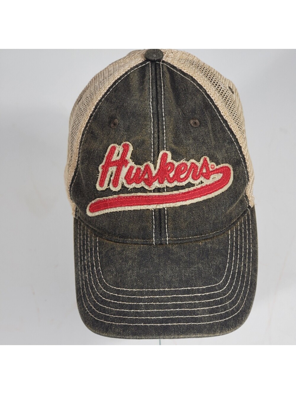 Nebraska Huskers Solid Trucker Hat One Size Adjustable Mesh